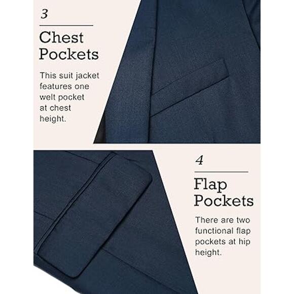 COOFANDY Mens One Button Sport Coat Regular Fit Casual Blazer Jacket Formal Dres - Picture 5 of 6